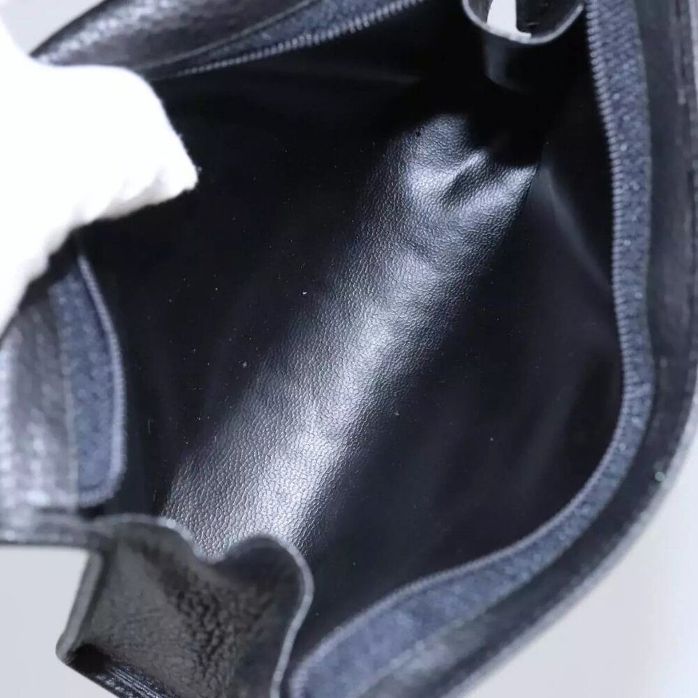 Christian Dior Pouch Leather Black Gold Auth - Picture 7 of 15